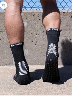 NEW Sunday League SL Pro Grip Socks Soccer Black Size L NWT